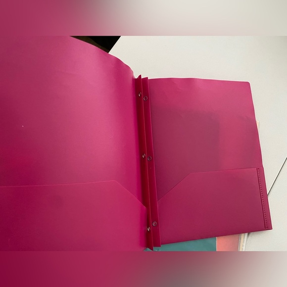 Set of colorful files clear Book folders & paper covers pink green yellow NWT - Picture 6 of 11